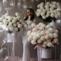 Сет из больших коробок зефирных хризантем, 55 штх3 шт.