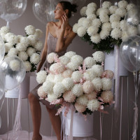 Сет из больших коробок зефирных хризантем, 55 штх3 шт.