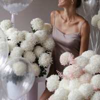 Сет из больших коробок зефирных хризантем, 55 штх3 шт.