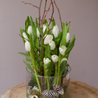 *ТЮЛЬПАНЫ 2 в 1 в вазе стекло *