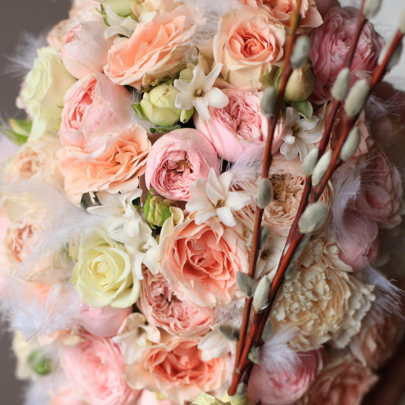 Цветочное яйцо на стекле, розы, ручная работа