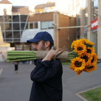 Букет ПОДСОЛНУХИ, 21 шт