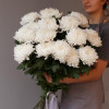 Букет ХРИЗАНТЕМЫ БЕЛЫЕ, 15 шт. с лентой
