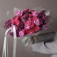 Букет ШАТО МАРГО с пионами и сиренью