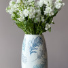 Керамическая белая ваза с рисунком, 31,5 см