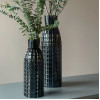 Черная стеклянная ваза с эффектом вафли, размер M, 49 см