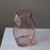 Ваза из розового стекла ассиметричной формы, 28 см