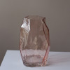 Ваза из розового стекла ассиметричной формы, 28 см