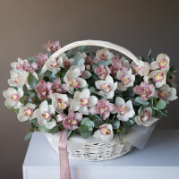 Корзина моно орхидей Нежность