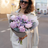 Дуо-букет ПИОНЫ-МАТТИОЛА, 5 шт.