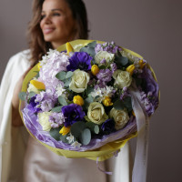 Букет с анемонами СОЛНЕЧНЫЙ ТУМАН