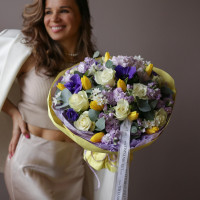 Букет с анемонами СОЛНЕЧНЫЙ ТУМАН