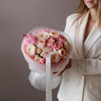 Букет с пионовидными розами ПЕРСИКОВОЕ УТРО