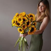 Монобукет * ПОДСОЛНУХИ, 15 шт *