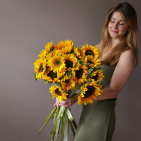 Монобукет * ПОДСОЛНУХИ, 15 шт *