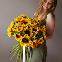 Монобукет * ПОДСОЛНУХИ, 25 шт *