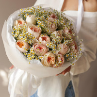 Букет * пионовидных роз и ромашек * Мамин вкус