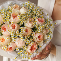 Букет * пионовидных роз и ромашек * Мамин вкус