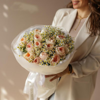 Букет * пионовидных роз и ромашек * Мамин вкус