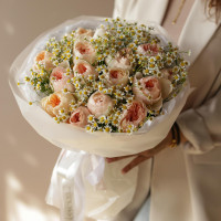 Букет * пионовидных роз и ромашек * Мамин вкус