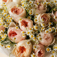 Букет * пионовидных роз и ромашек * Мамин вкус