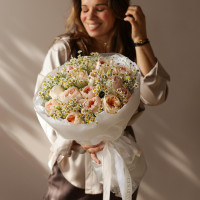 Букет * пионовидных роз и ромашек * Мамин вкус