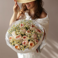 Букет * пионовидных роз и ромашек * Мамин вкус