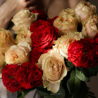 Букет пионовидных роз ДУО-РОЗЫ