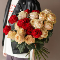 Букет пионовидных роз ДУО-РОЗЫ