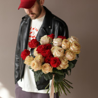 Букет пионовидных роз ДУО-РОЗЫ