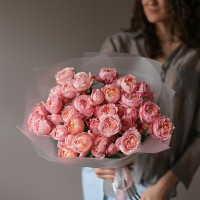 Монобукет * кустовой пионовидной розы Джульетта * 11 шт