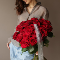 Монобукет КРАСНЫЕ РОЗЫ, 25 шт