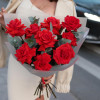 Монобукет Французских роз сорта Red Nina, 9 шт 