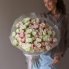Монобукет КУСТОВЫЕ РОЗЫ, нежный микс, 25 шт