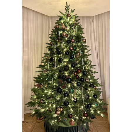 Премиум елка 2.4 м с оформлением РОСКОШЬ МАЛАХИТА