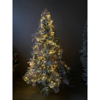 Елка с оформлением ПУДРА-ШАМПАНЬ, 210 см