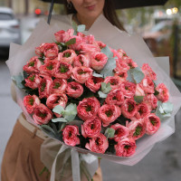 Монобукет ПИОНОВИДНАЯ РОЗА, 51 шт.