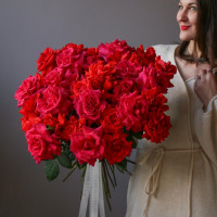 Французские розы Нина и Пинк Флойд, 35 шт *