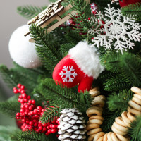 Елка эксклюзивная с русским декором в корзинке, ручная работа, 50 см	