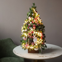 Елка эксклюзивная, ЗАЙКА, с огнями, авторский декор, ручная работа - 65 см	