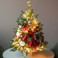 Елка настольная искусственная премиум "Гранатовый блеск", ручная работа, 90 см