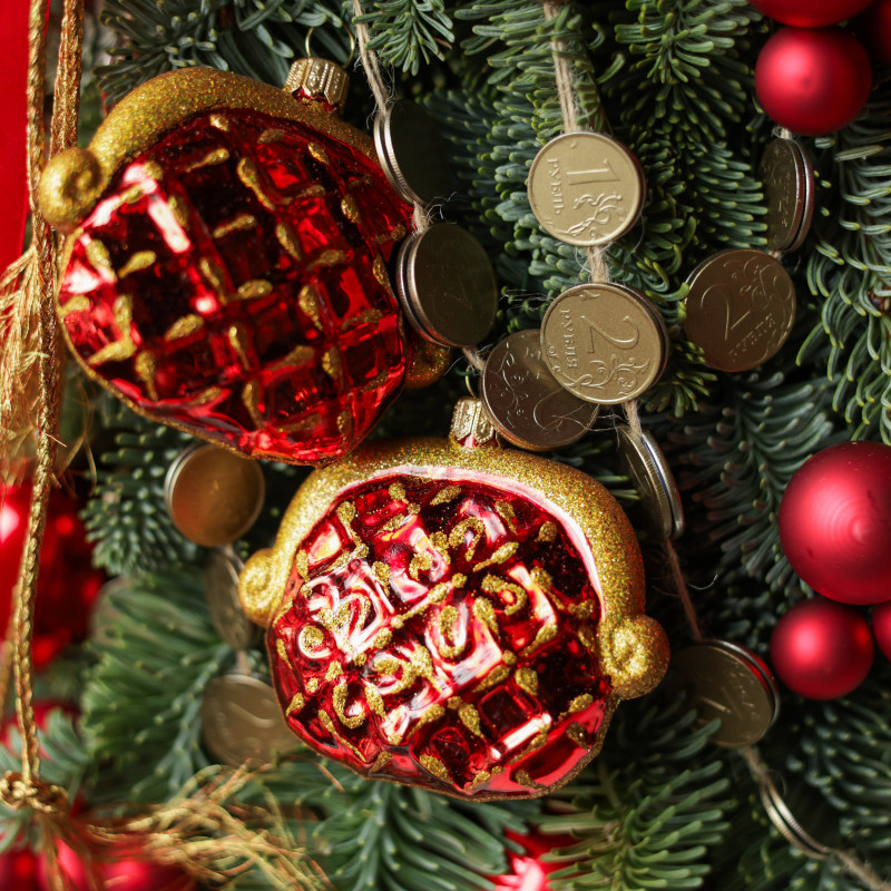 Елка настольная из натуральной ели «Денежная», ручная работа, 55 см