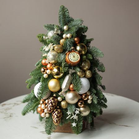 Елка настольная из натуральной ели «5 минут до Нового Года», ручная работа, 55 см