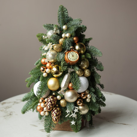 Елка настольная из натуральной ели «5 минут до Нового Года», ручная работа, 55 см