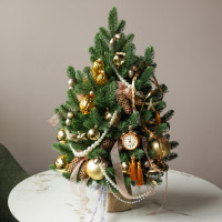 Елка эксклюзивная, ЧАСИКИ, авторский декор, ручная работа, 70 см