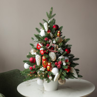 Елка эксклюзивная, МАТРЕШКИ, авторский декор, ручная работа, 90 см