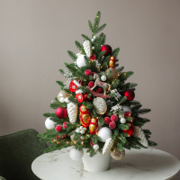 Елка эксклюзивная, МАТРЕШКИ, авторский декор, ручная работа, 90 см