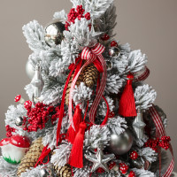 Елка эксклюзивная, РЕТРО-МАШИНА, авторский декор, ручная работа, 90 см