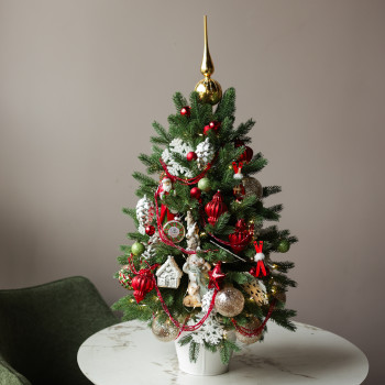 Елка эксклюзивная, как в детстве, авторский декор, ручная работа, 90 см