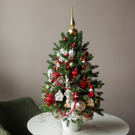 Елка эксклюзивная, как в детстве, авторский декор, ручная работа, 90 см